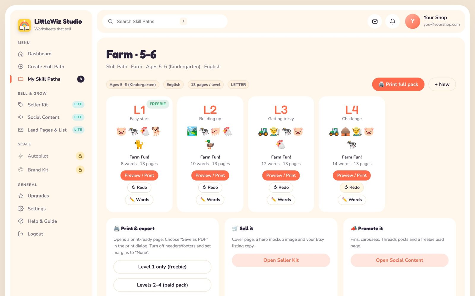 A Skill Path in LittleWiz Studio: Levels 1 to 4