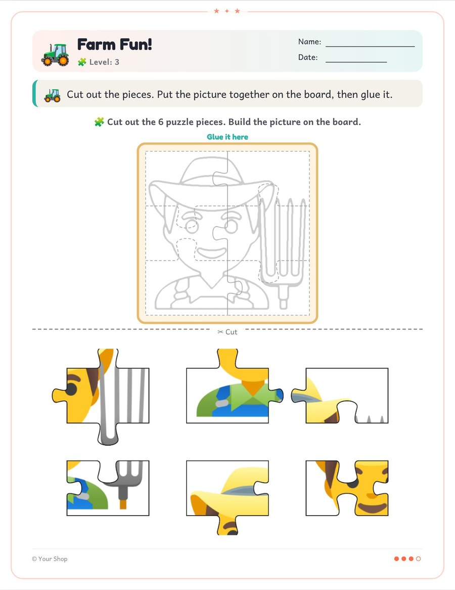 Cut & Build Puzzle