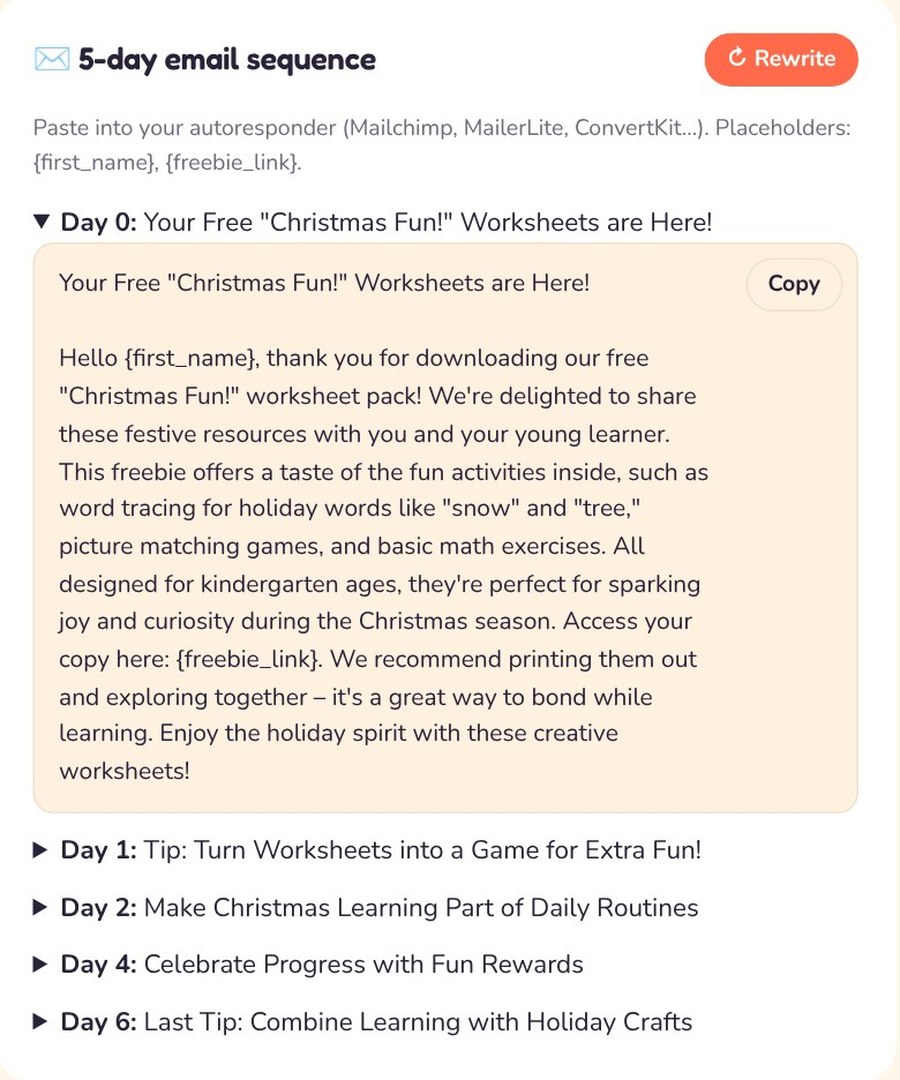 5-day email sequence