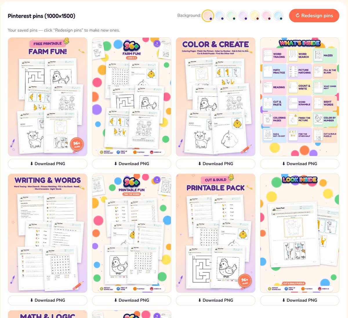 Pinterest pins (Traffic)