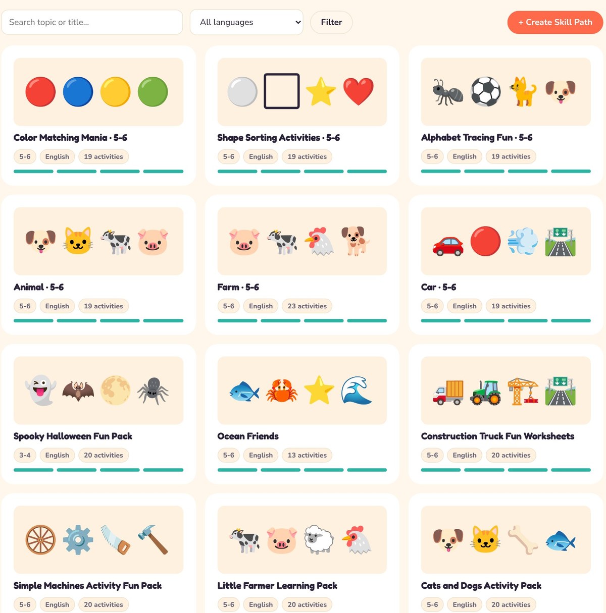 A library of Skill Paths built with LittleWiz